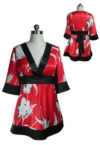 Red Kimono Japan Baby-Doll Boho Top