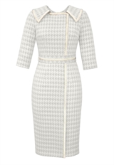 Embossed Jacquard Trim Dress