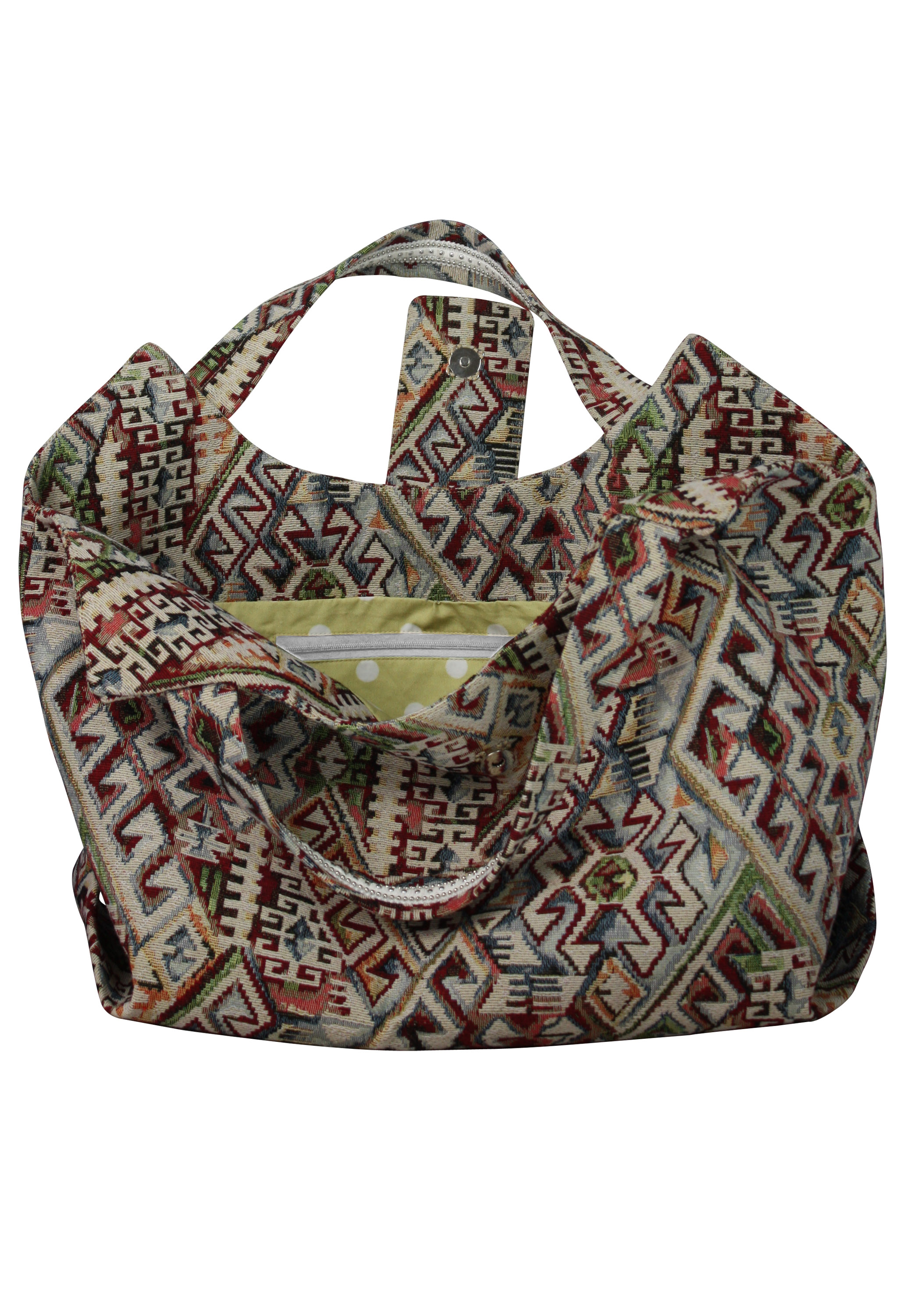 Beaded Handle Tote Bag