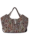 Beaded Handle Tote Bag