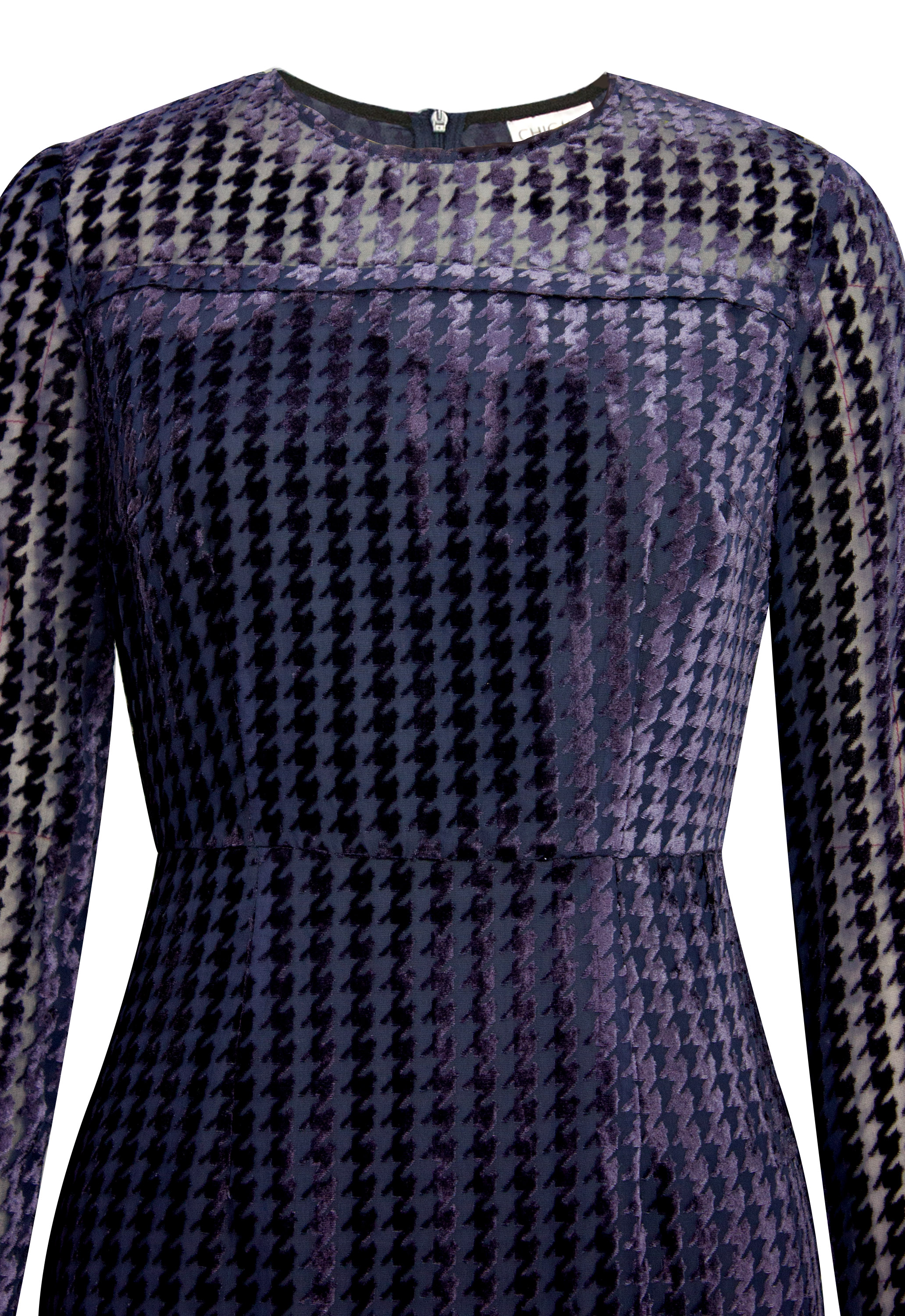 Viscose Houndstooth Burnout Dress