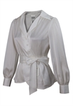 Linen Belted Wrap Shirt