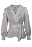 Linen Belted Wrap Shirt