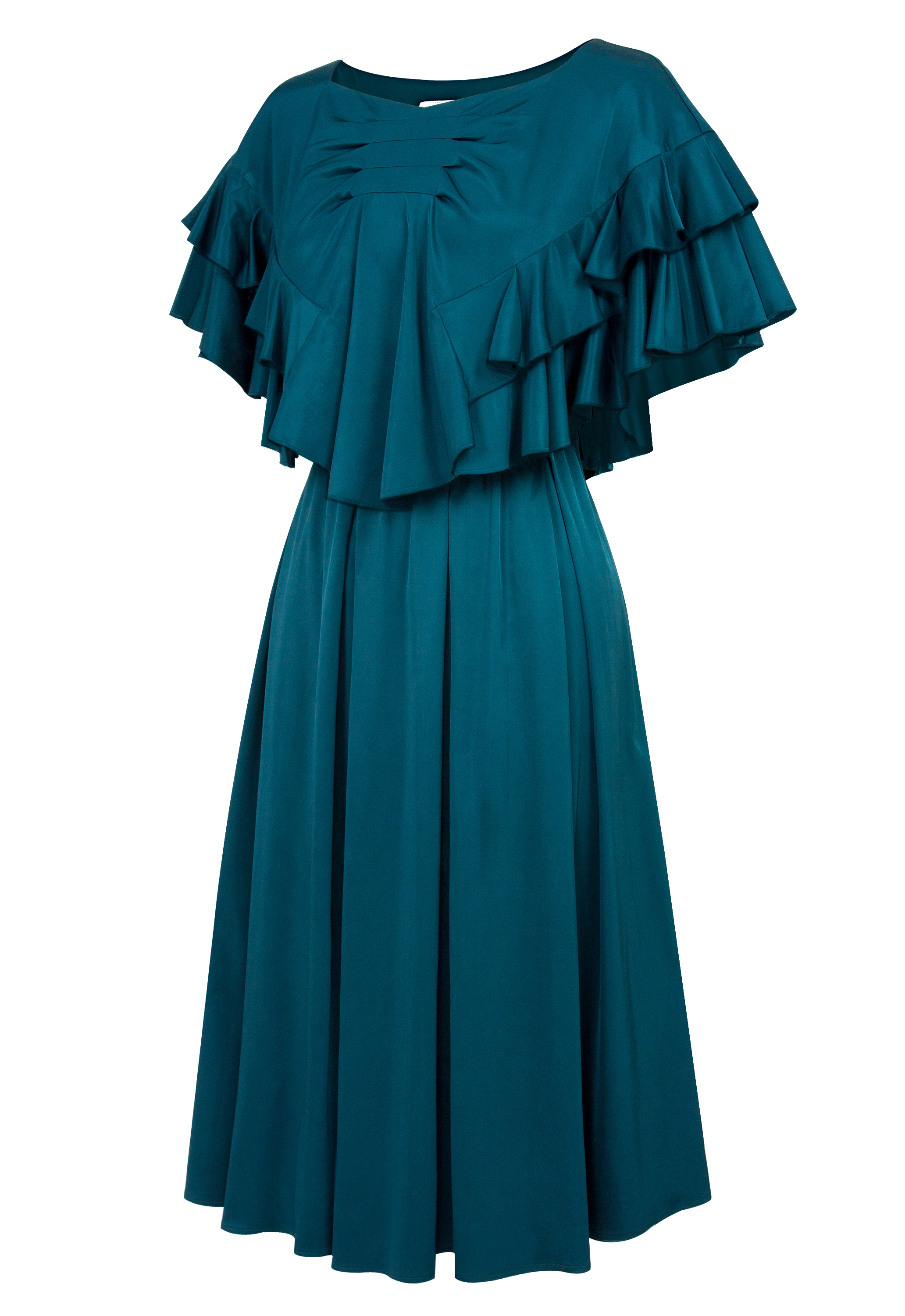 Viscose Ruched-Sleeve Dress