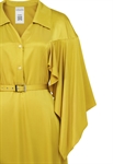 Viscose Ruched-Sleeve Shirtdress