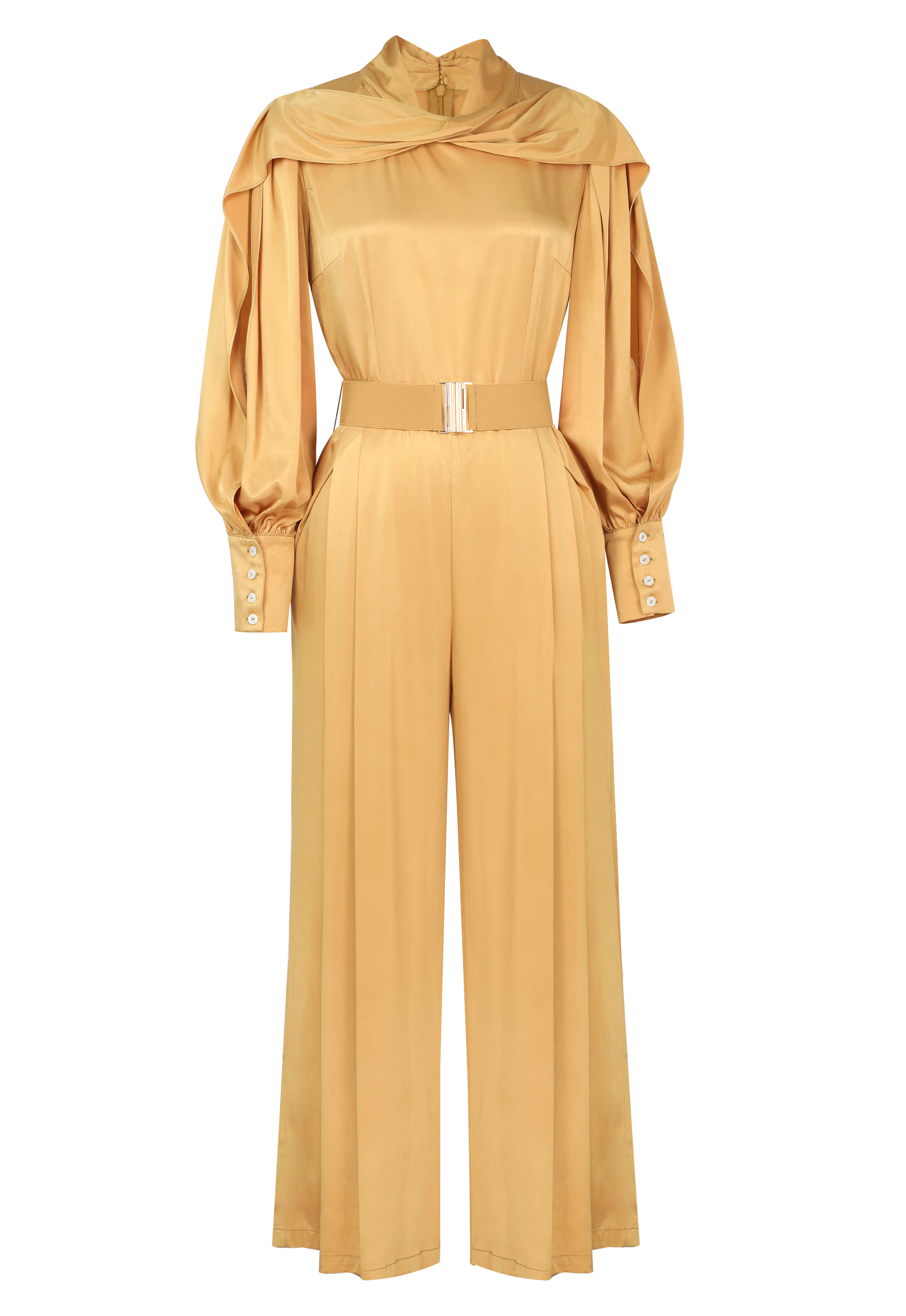 Viscose Mock Neck Jumpsuit