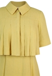 Linen Pleats 2Pcs Dress Set