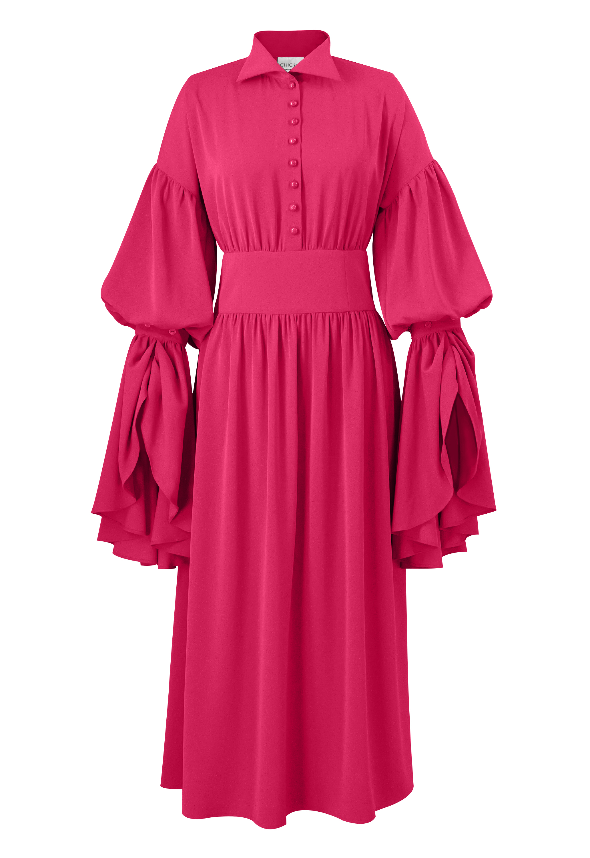 Ruffle-Sleeve Maxi Dress