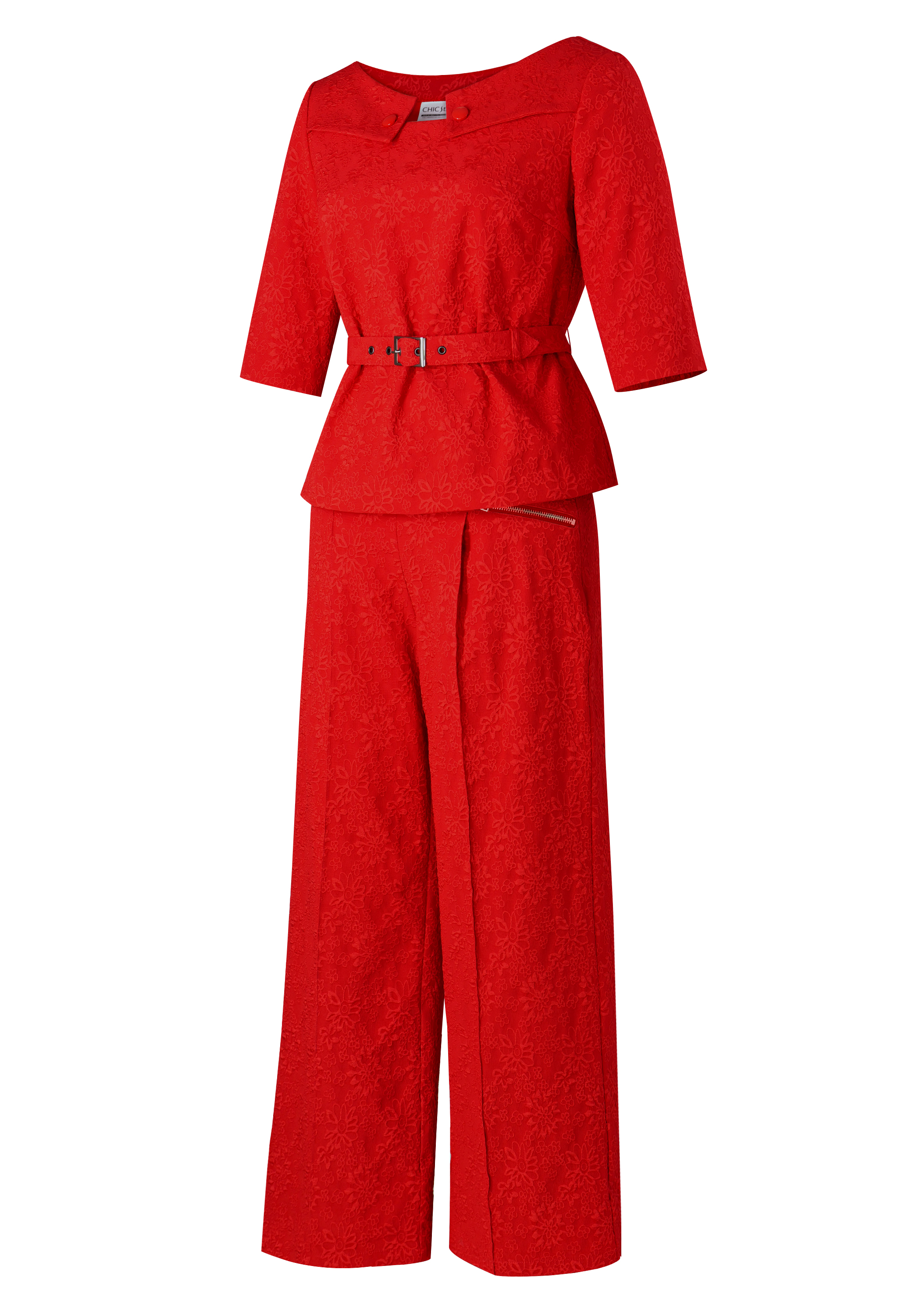 Embossed Jacquard Pants Suit