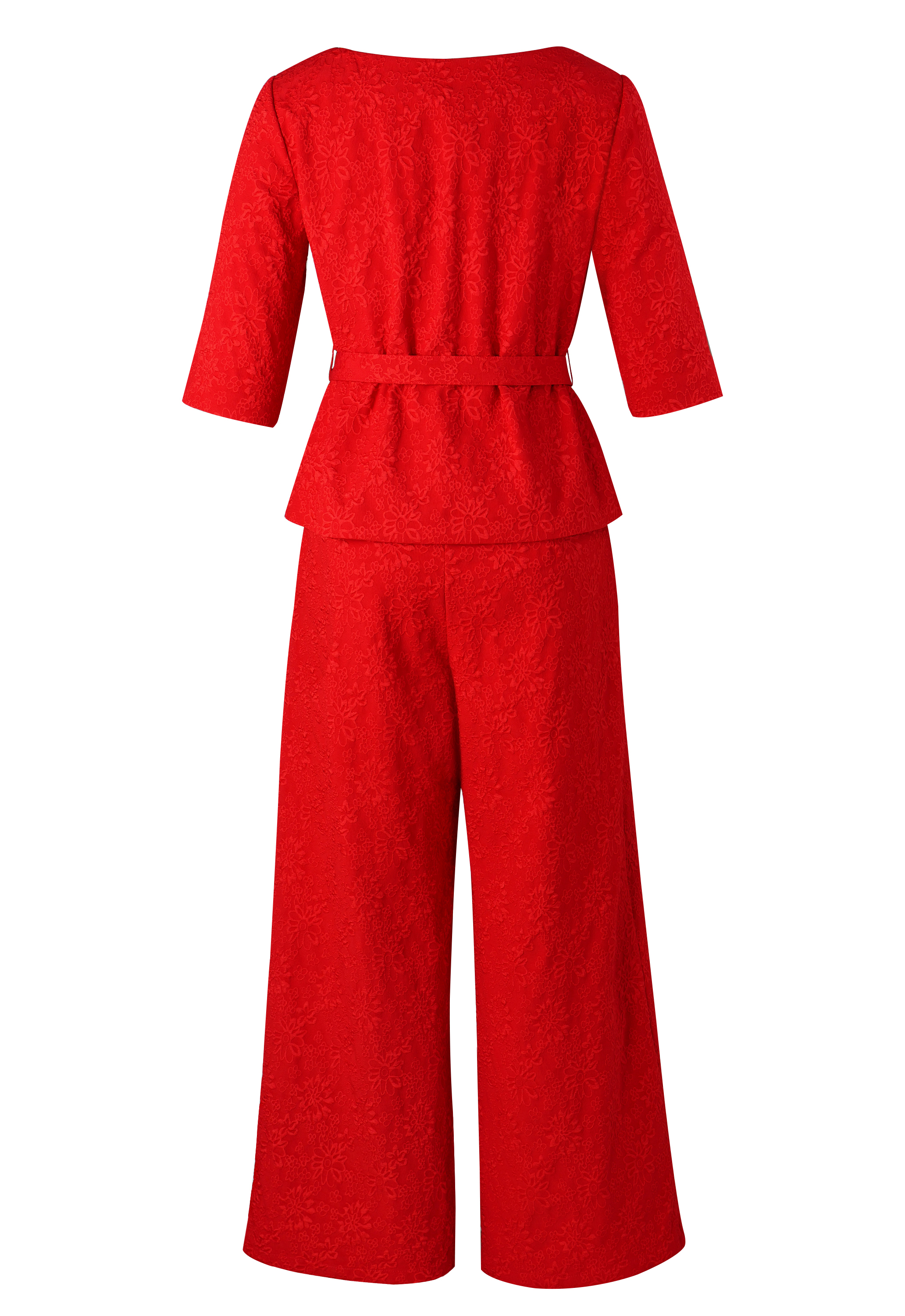 Embossed Jacquard Pants Suit