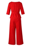 Embossed Jacquard Pants Suit