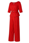 Embossed Jacquard Pants Suit