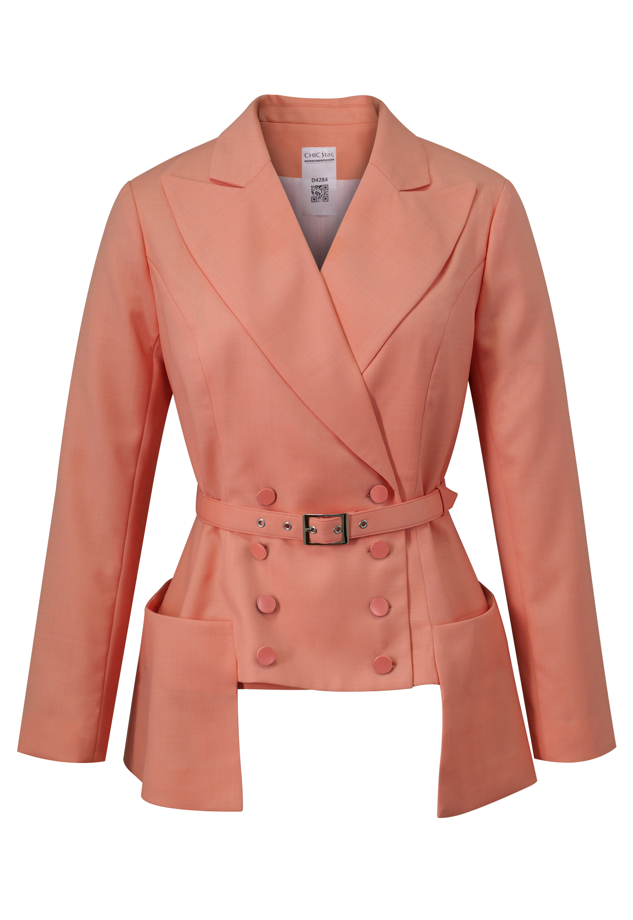 Wool Peplum-Pocket Blazer