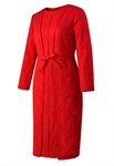 Embossed Jacquard Tie Dress