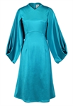 Billowing Cape Satin Dress