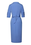 Wrap-style Dress, Button-down Front, Ruched Waist, Pleated Sleeves